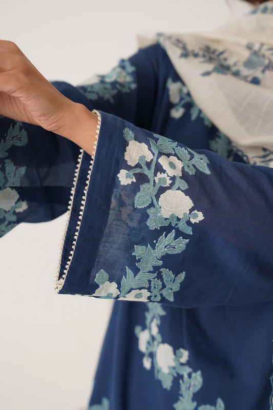 Midnight Blue Floral Grace Kurta Set