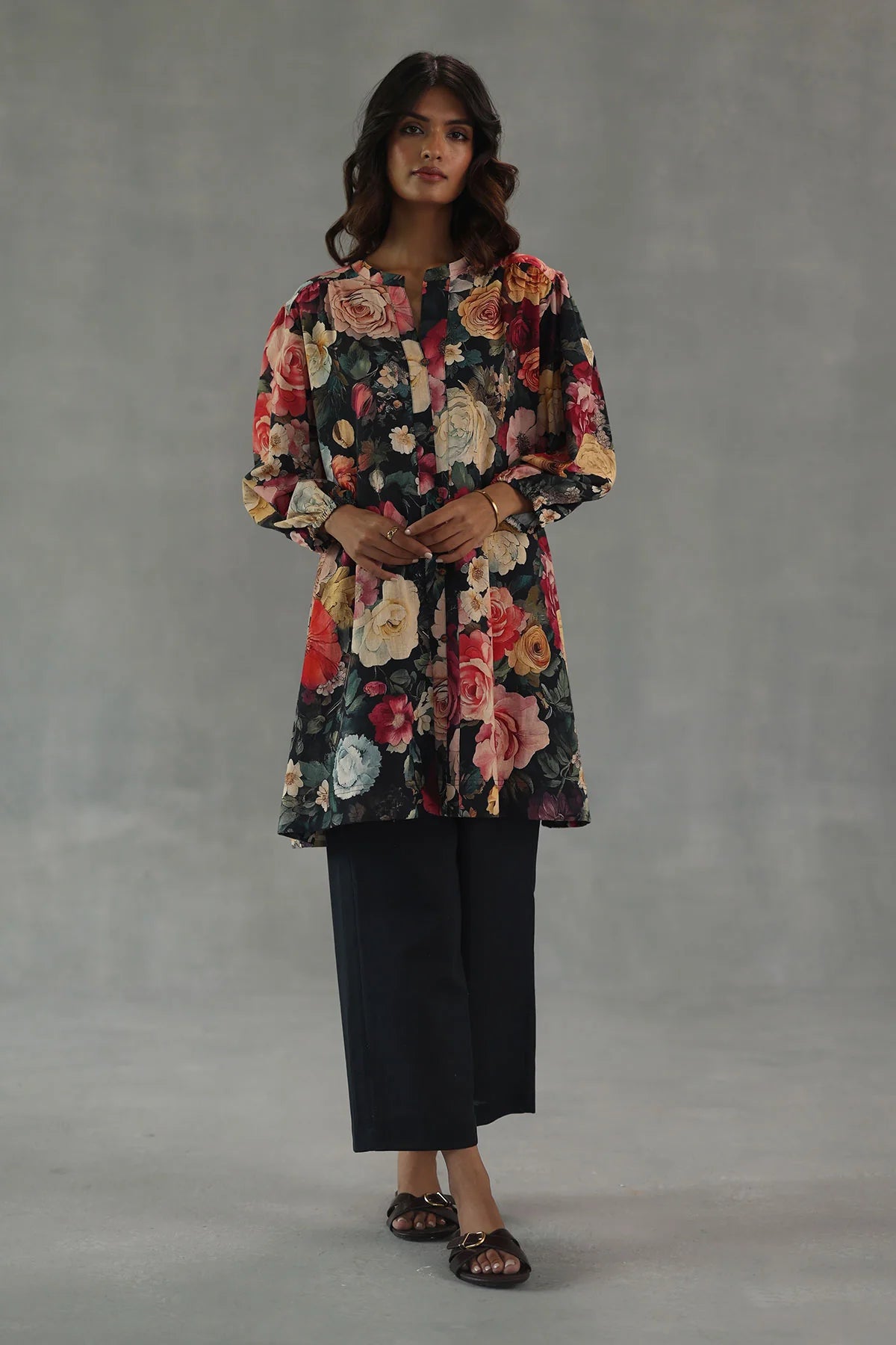 Velvet Bloom Statement Kurta Set