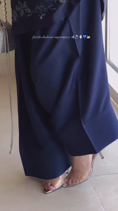Navy Blue Farshi Shalwar Suit