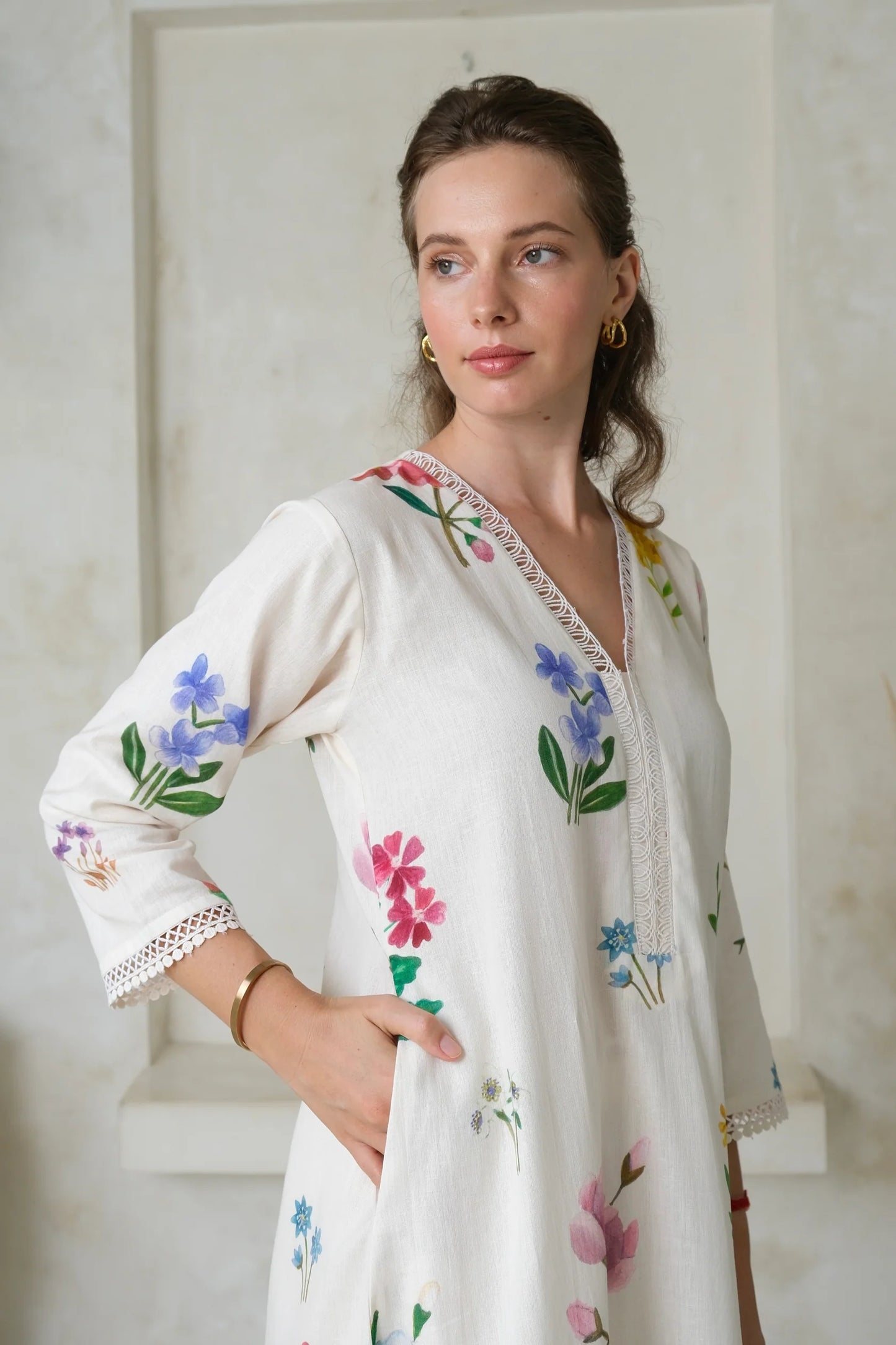 Elysian Bloom Hand-Printed Kurta Palazzo Set