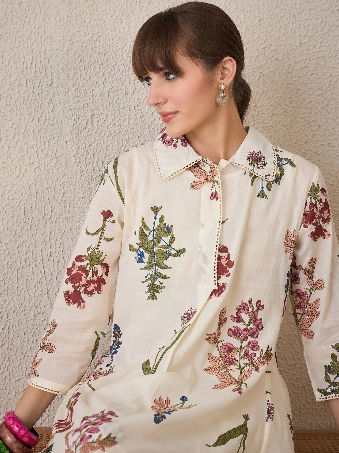 Floral Printed Cotton Kurta with Palazzo Set