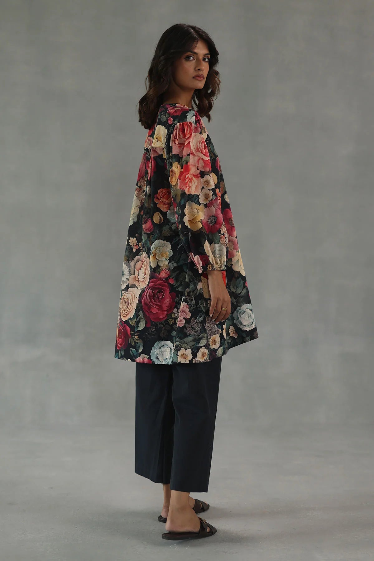 Velvet Bloom Statement Kurta Set