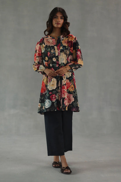 Velvet Bloom Statement Kurta Set
