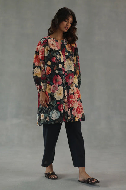 Velvet Bloom Statement Kurta Set