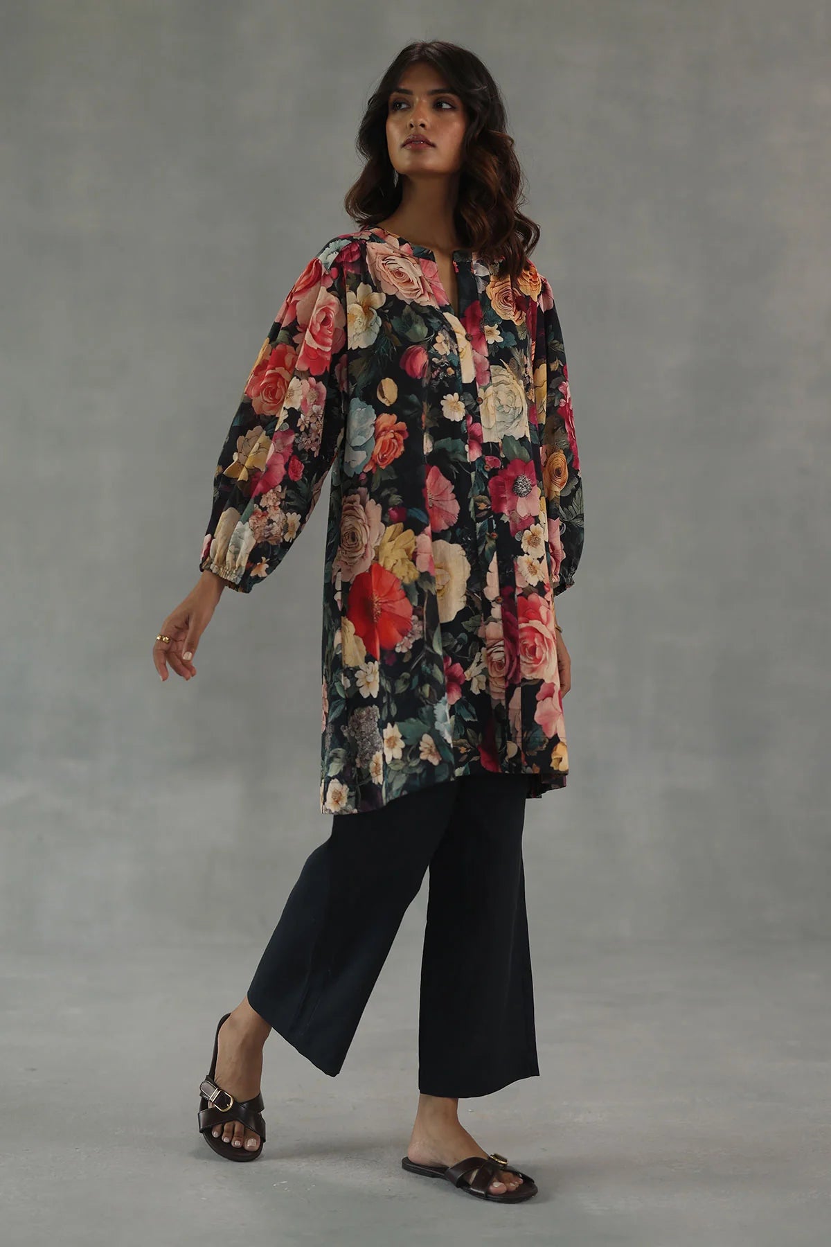 Velvet Bloom Statement Kurta Set