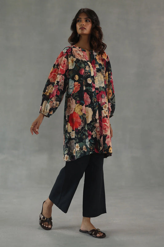 Velvet Bloom Statement Kurta Set