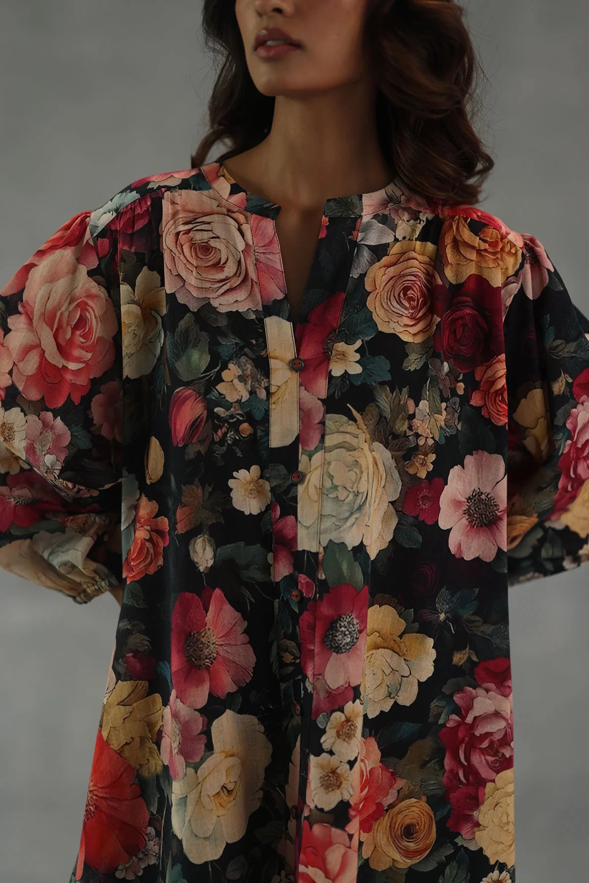 Velvet Bloom Statement Kurta Set