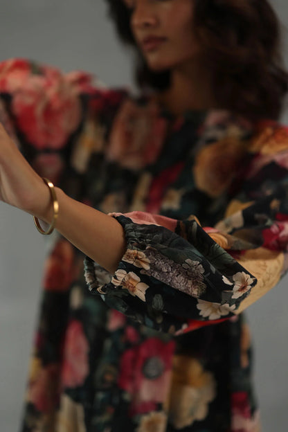 Velvet Bloom Statement Kurta Set