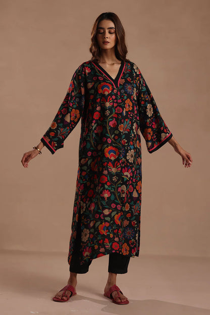 Midnight Garden Floral Kurta