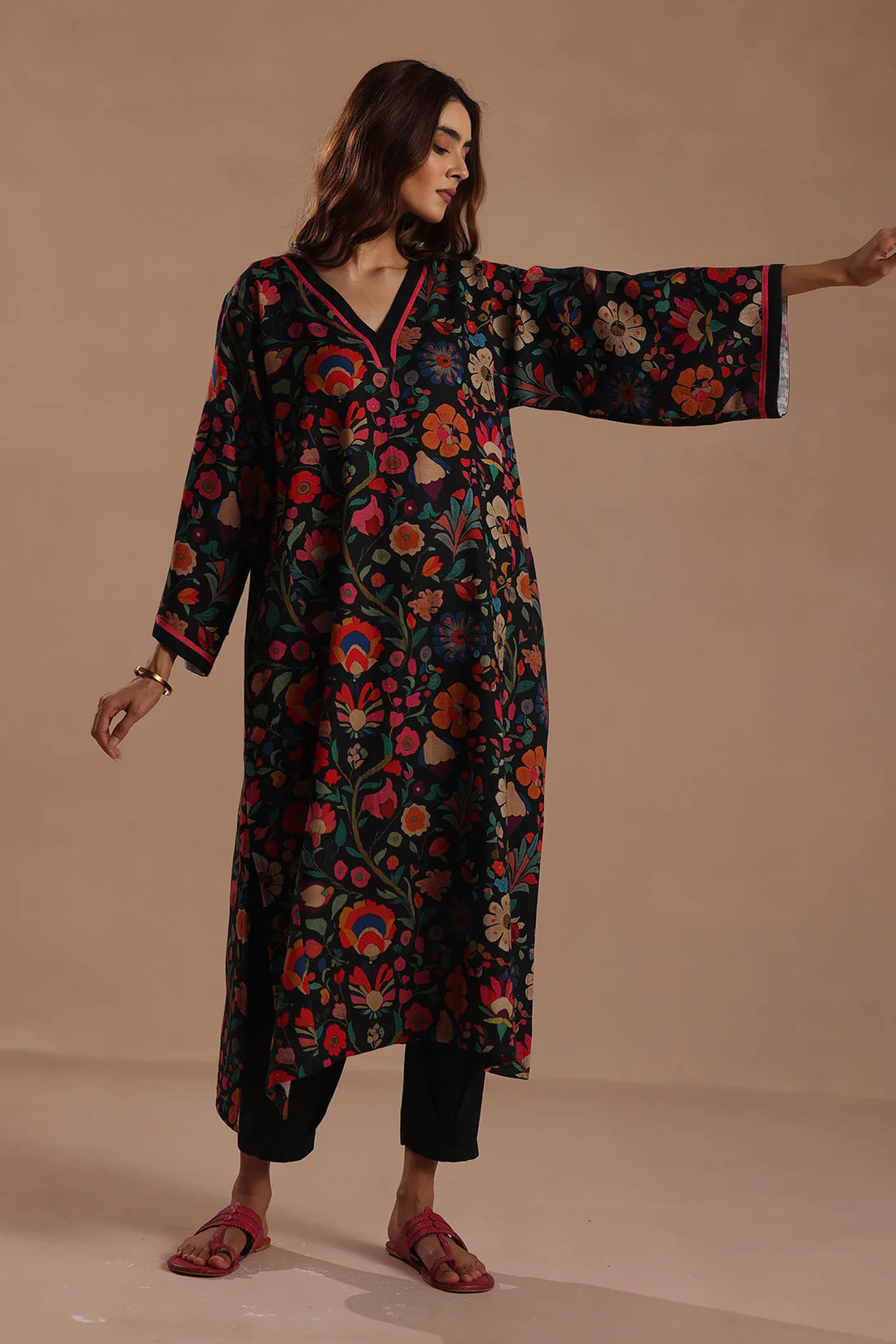 Midnight Garden Floral Kurta