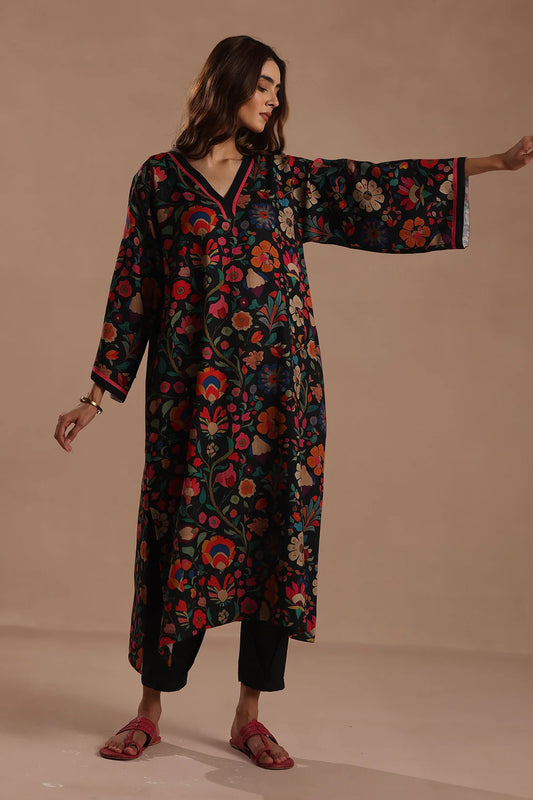 Midnight Garden Floral Kurta