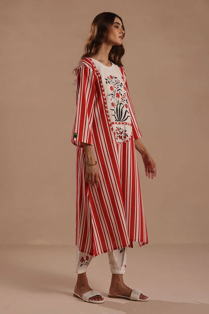 Heritage Stripe Canvas Kurta Set