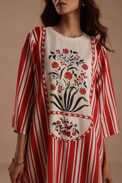 Heritage Stripe Canvas Kurta Set