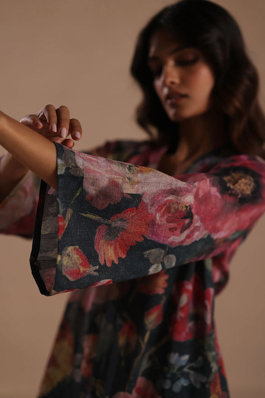 Midnight Bloom Floral Kurta