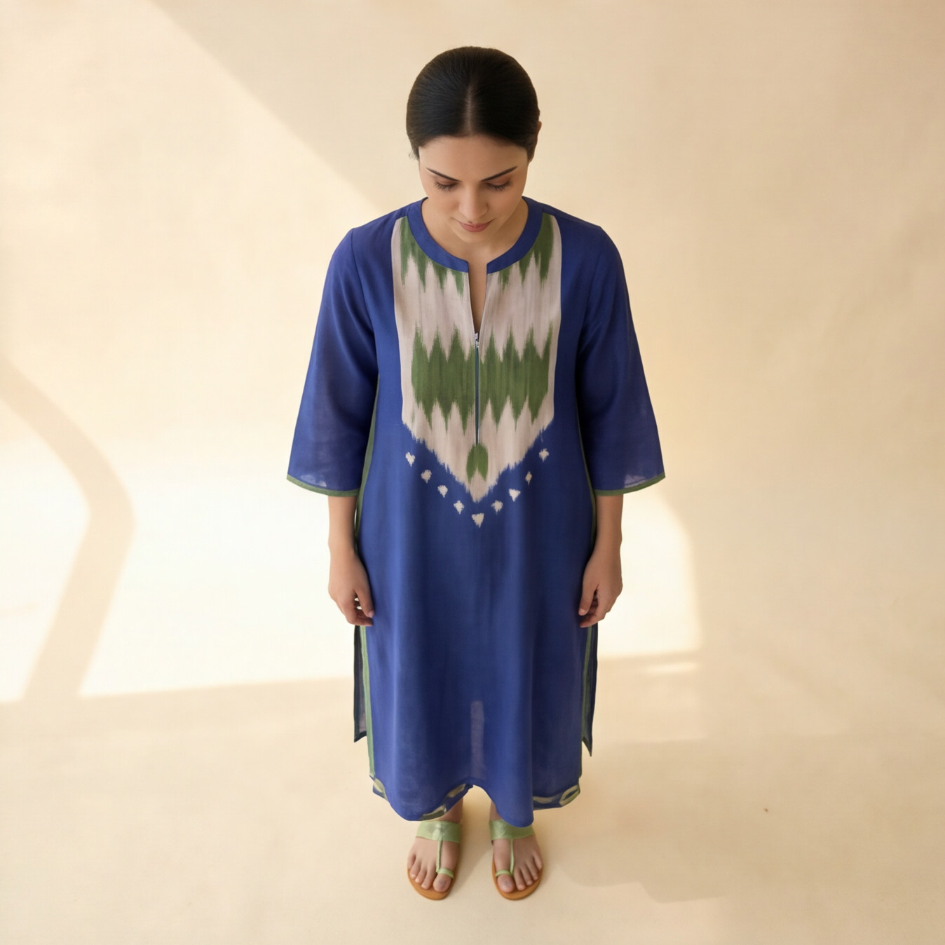Women's Premium Royal Blue Cotton Printed Kurta Set