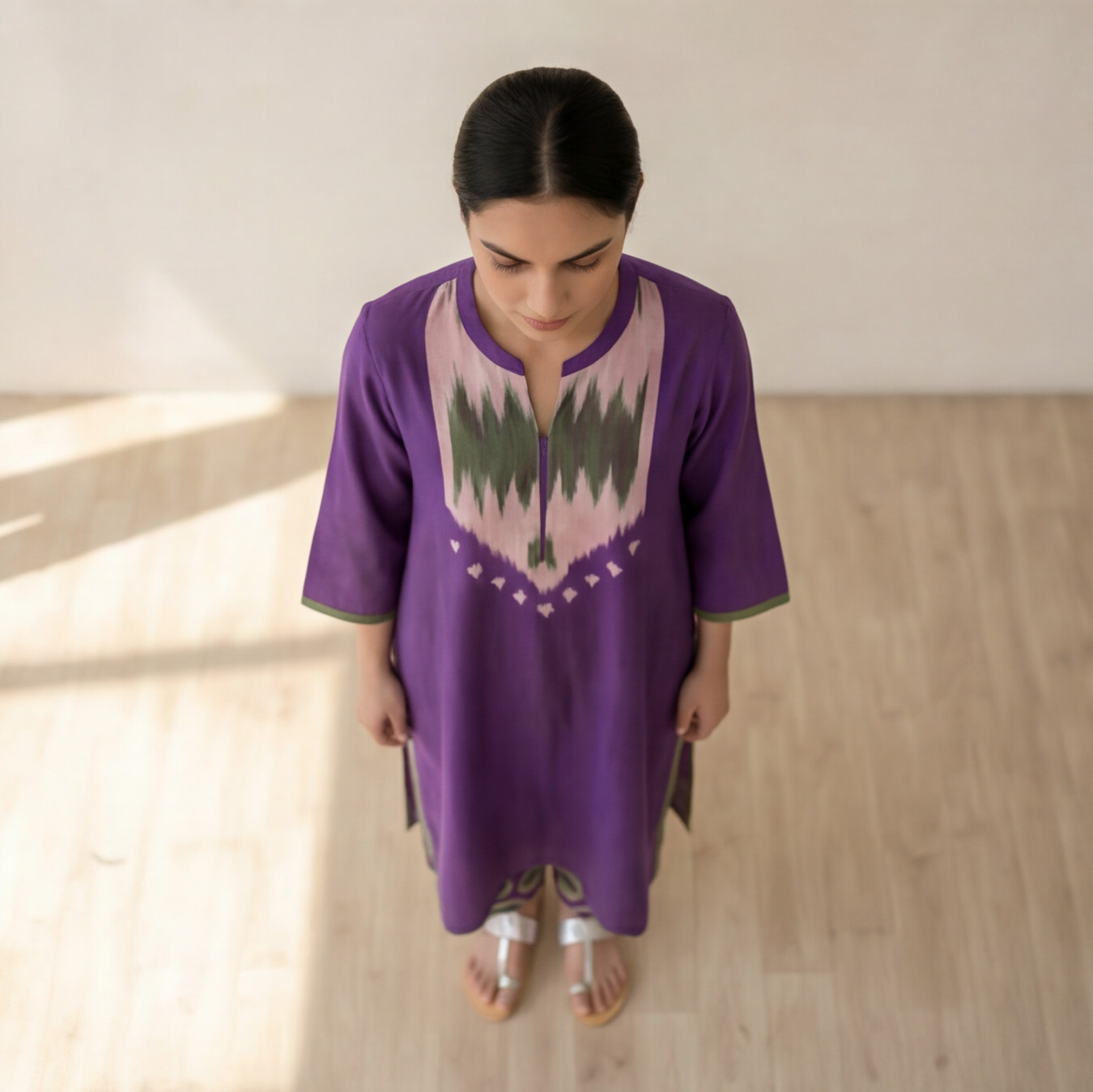 Women's Premium Purple Cotton Printed Kurta Set