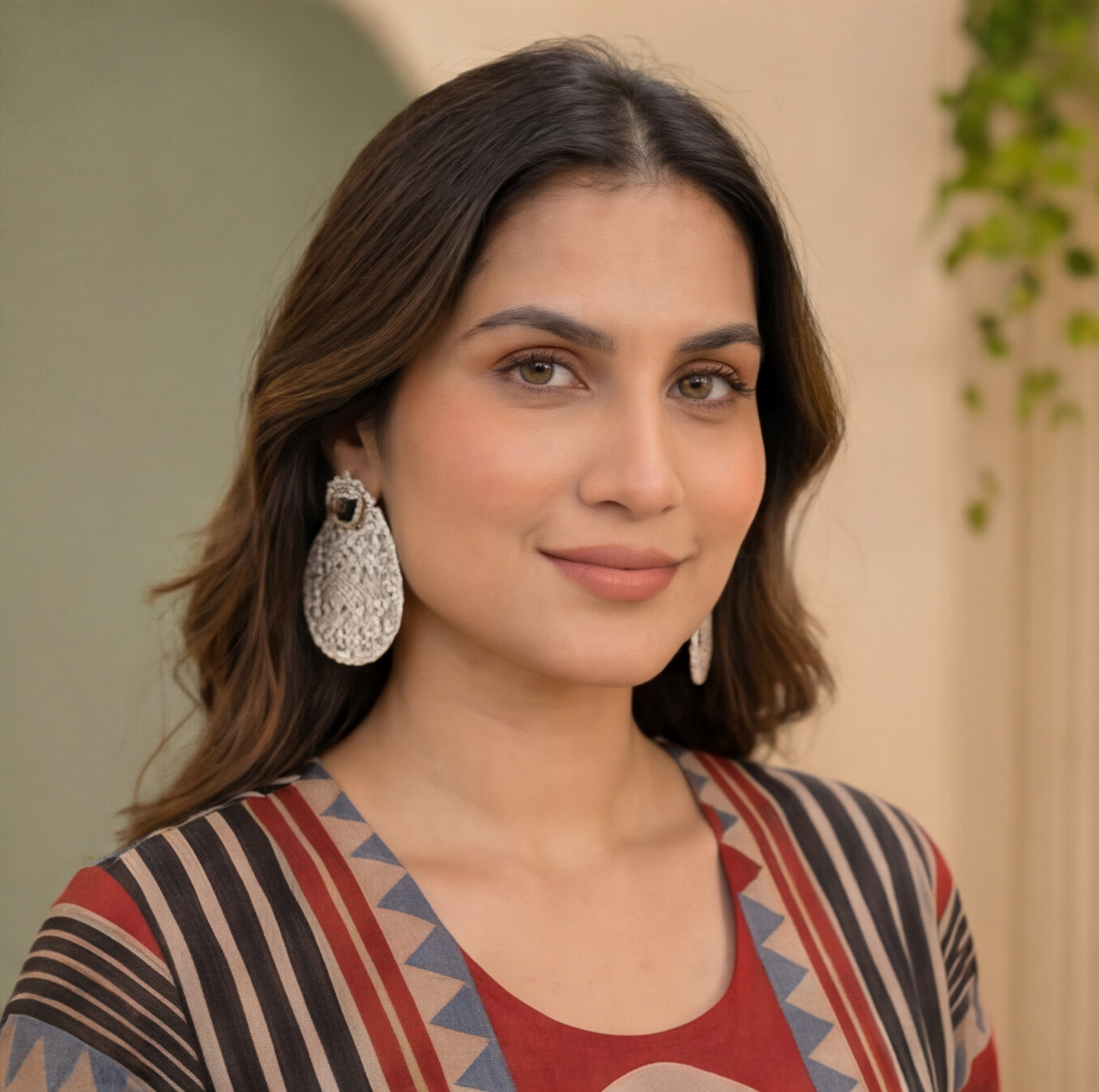 Rust Noir Geometric Printed Straight Kurta Set