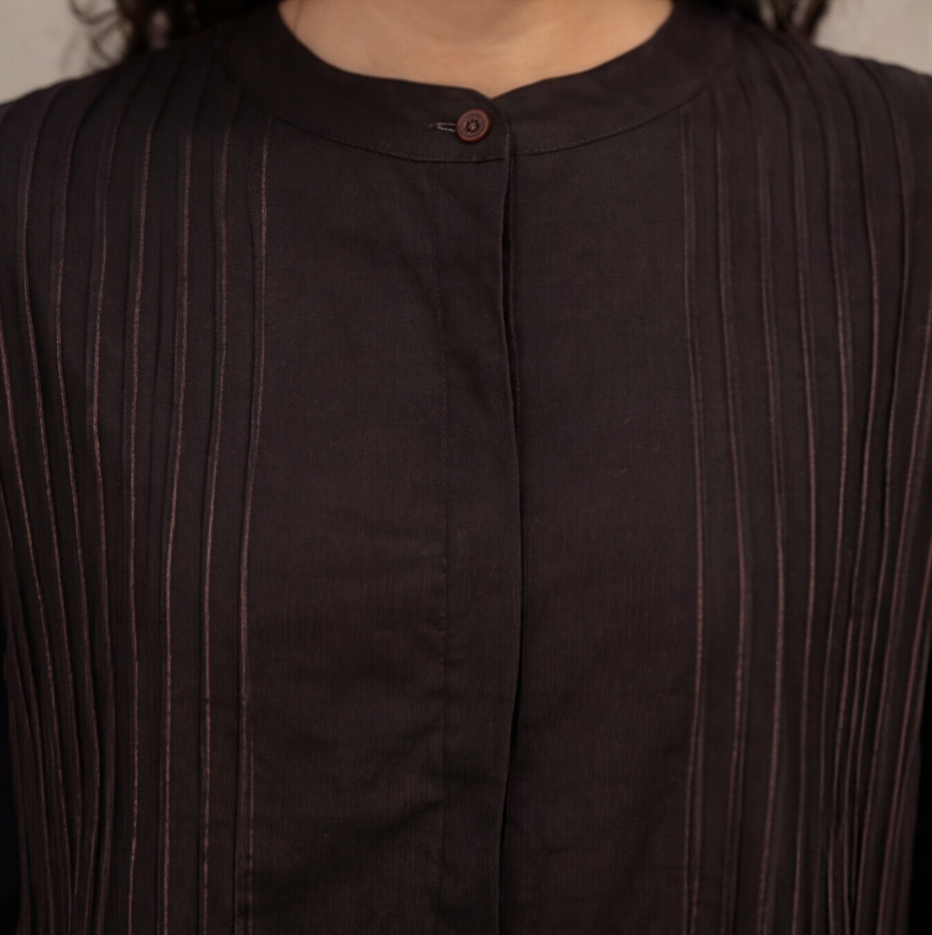 Women's Black Cotton A-Line Kurta