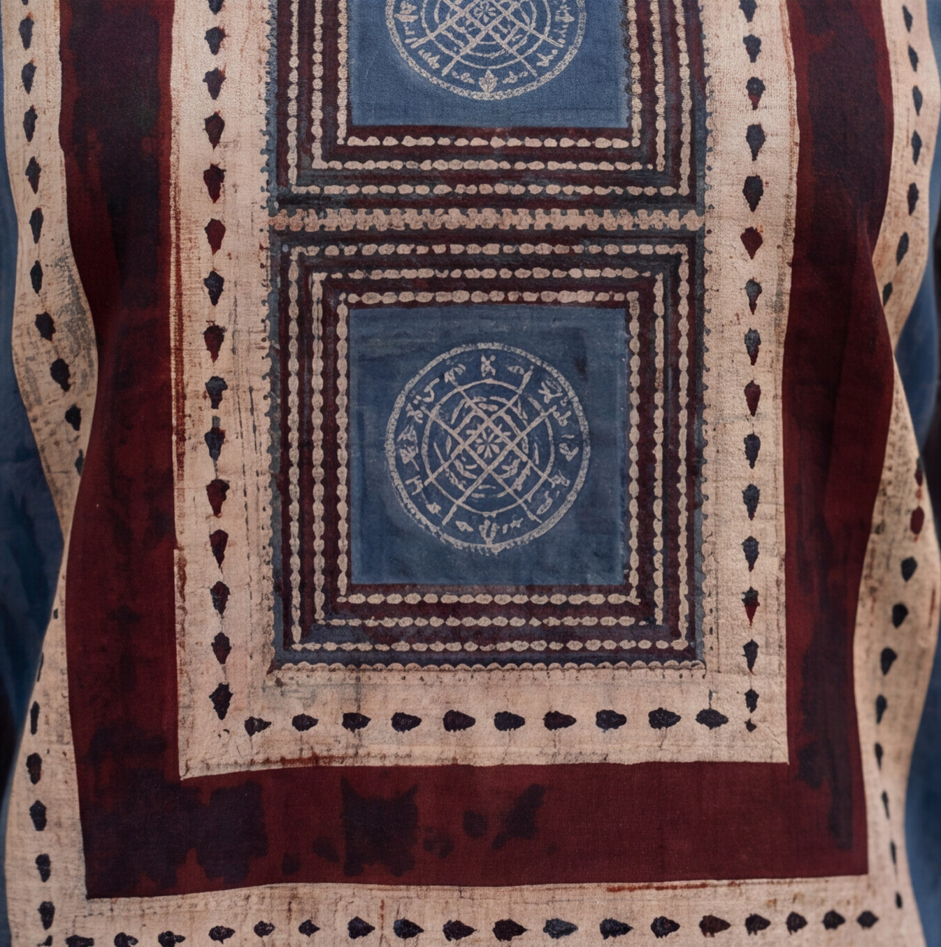 Women's Navy Blue Printed Cotton Straight Kurta