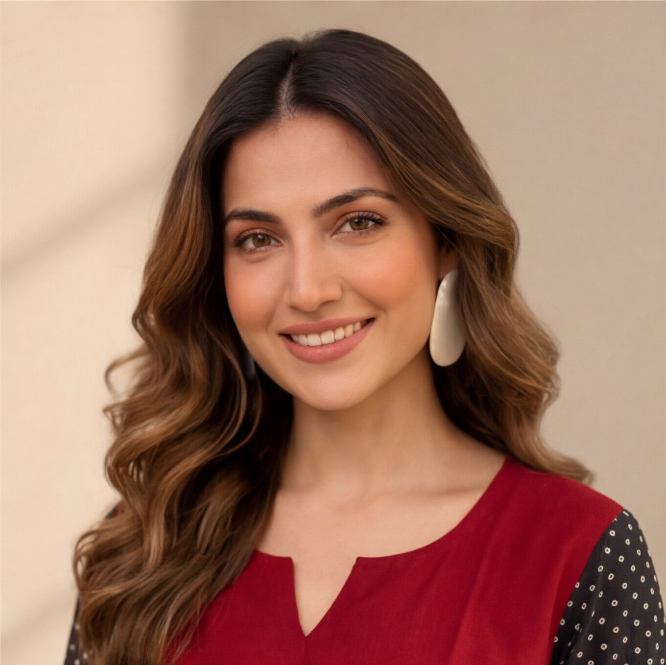 Women's Maroon Straight Kurta Set with Printed Sleeves