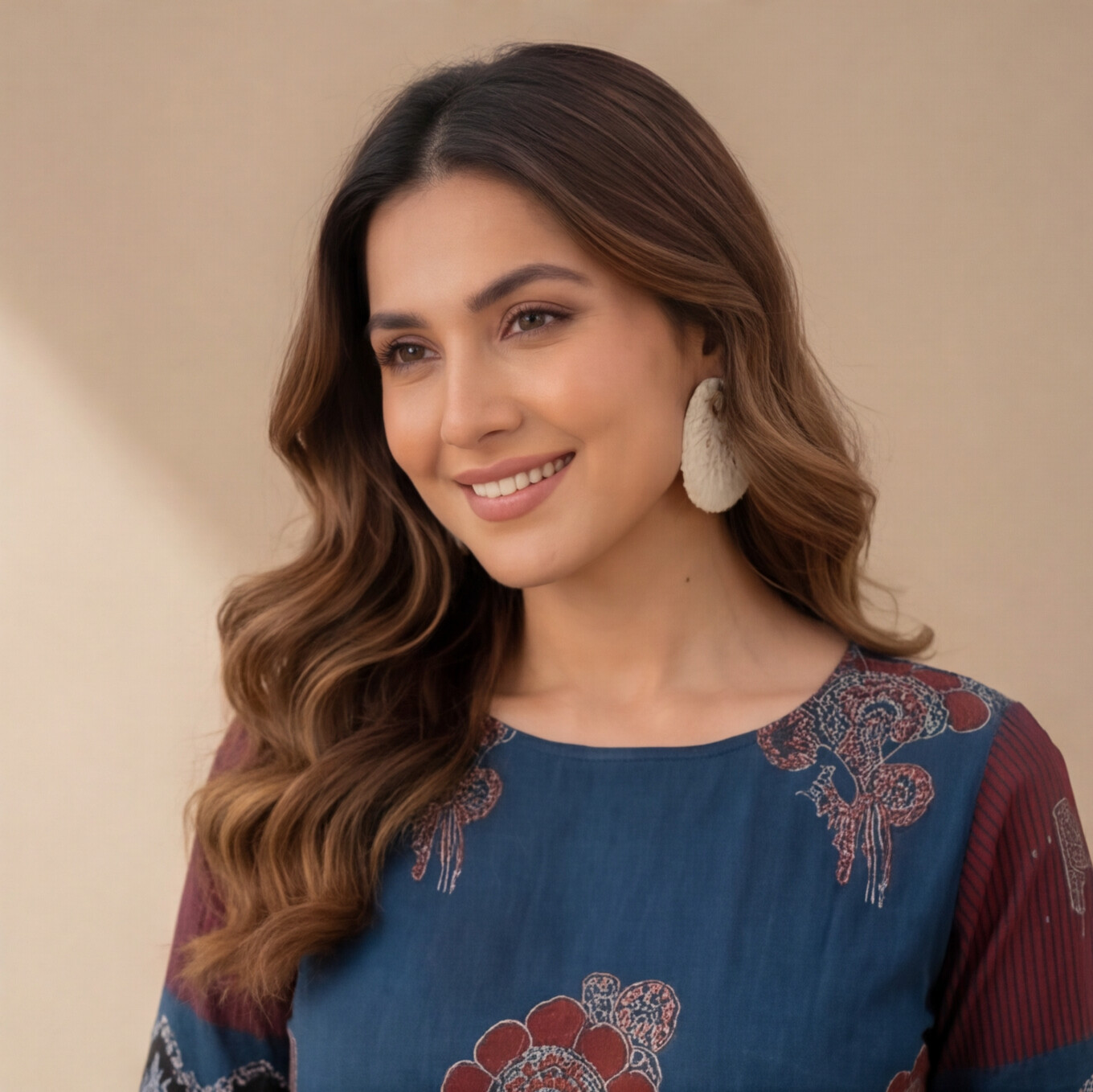 Azure Bloom Printed A-Line Kurta Set
