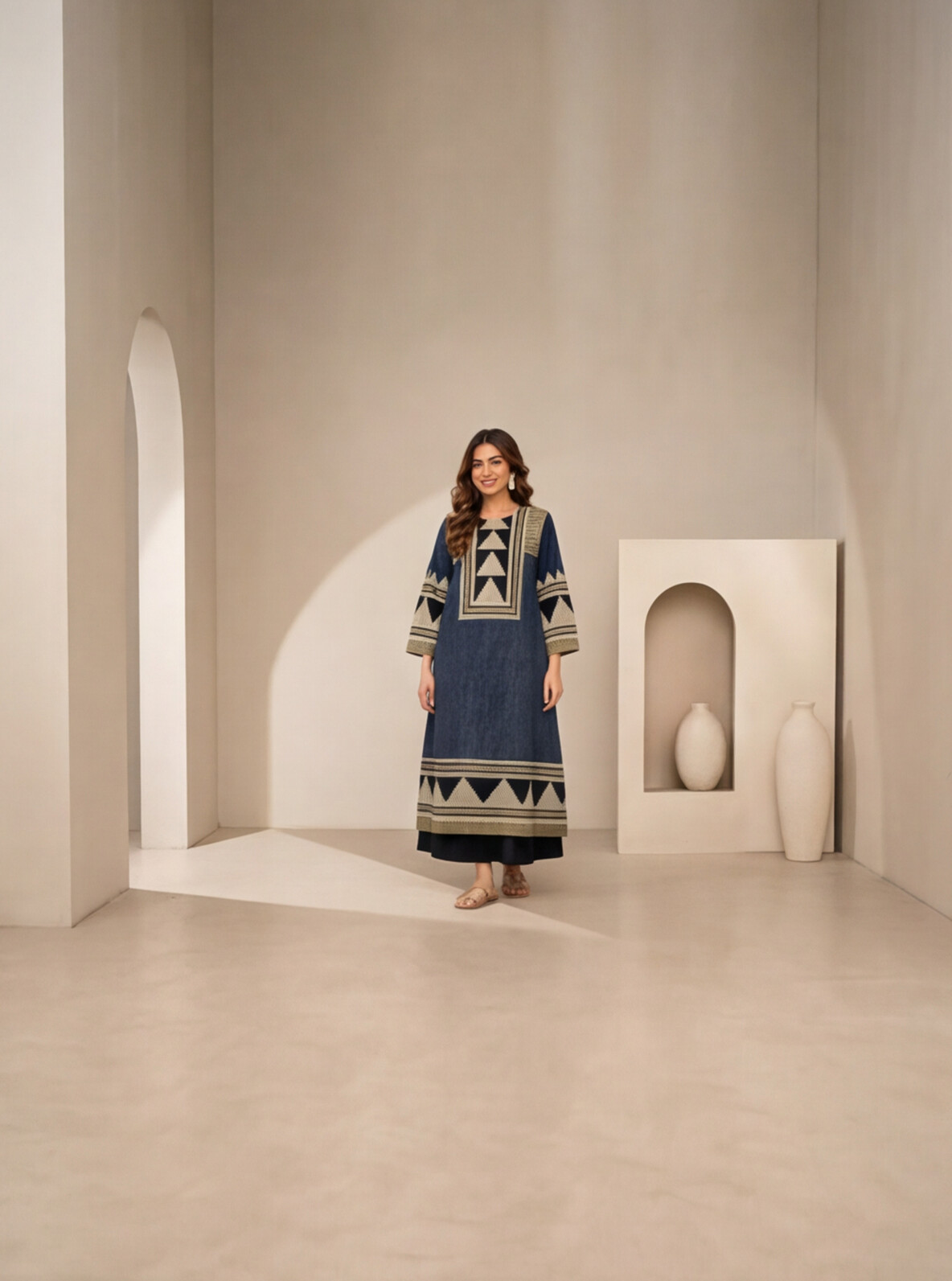 Geometric Printed A-Line Kurta