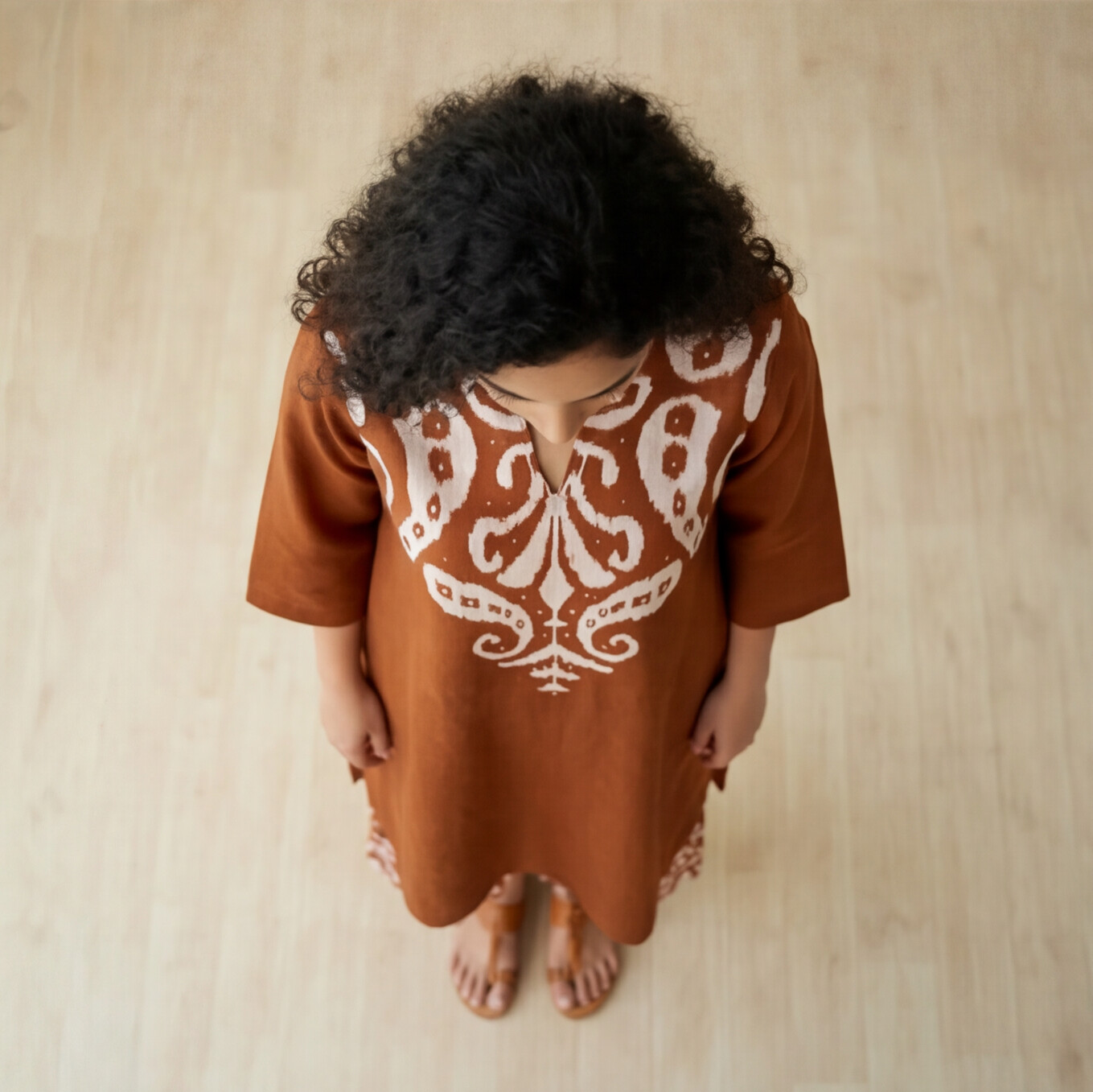 this rich orange kurta set