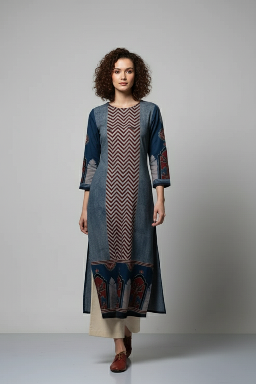 elegance with this beautifully designed straight kurta