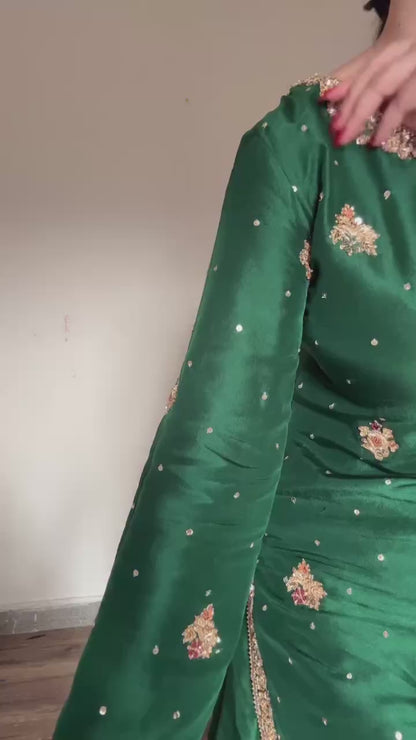 DESIGNER WEAR EXCLUSIVE SUIT IN EMBROIDERED WORKED TOP AND PLAZZO  WITH DUPATTA PAIR
