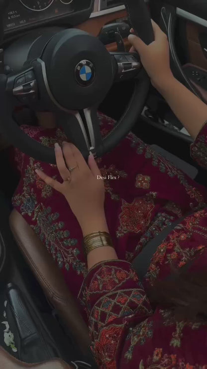 DESIGNER WEAR EMBROIDERED TOP WITH PANT & DUPPATA PAIR💝*