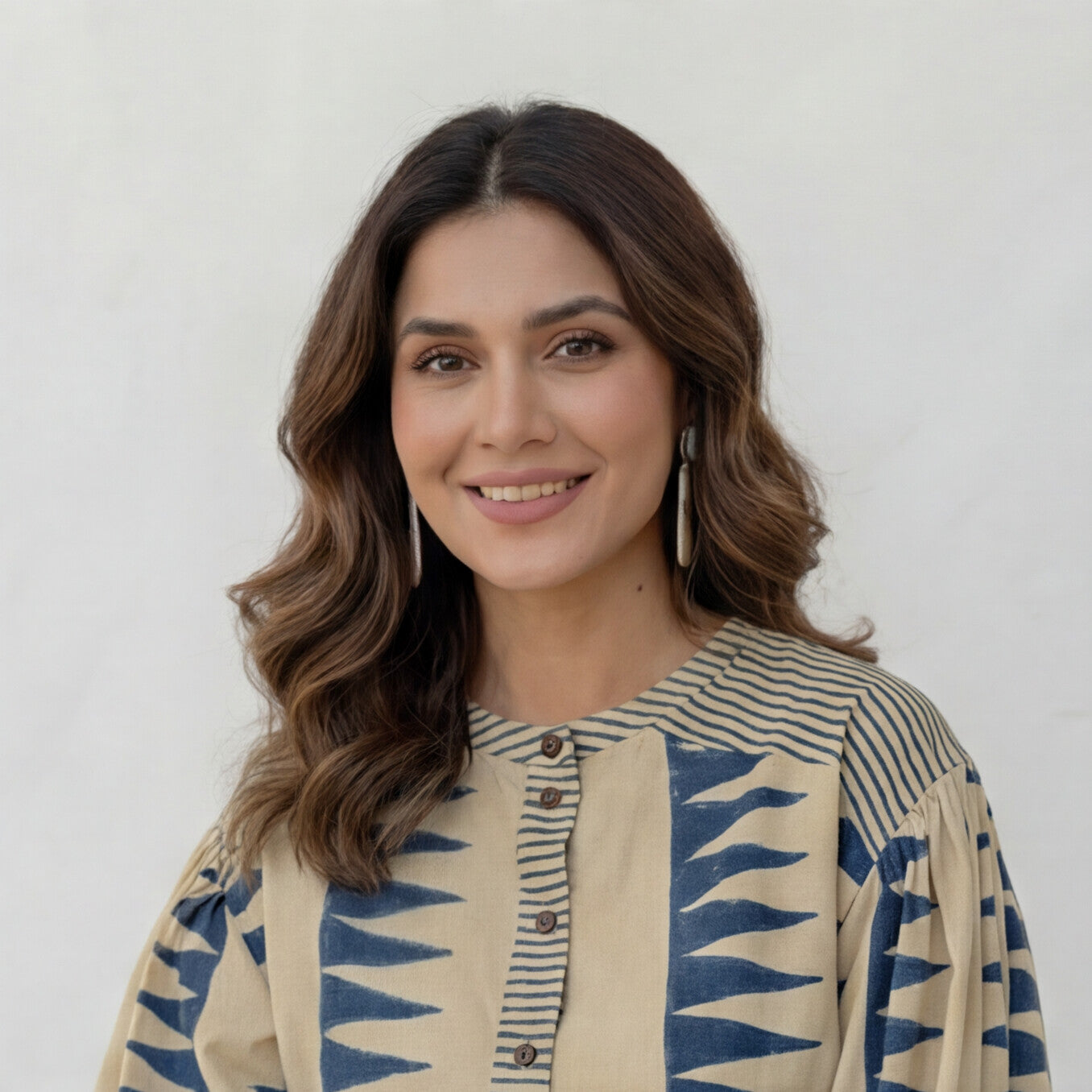 Printed Button-Down Casual Top
